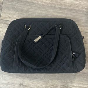 Vera Bradley Black Quilted Tote with Interior and Exterior pockets